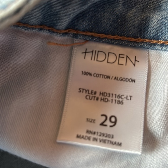 Hidden Happi Jeans Destructed Frayed Hem Flare - Picture 7 of 14